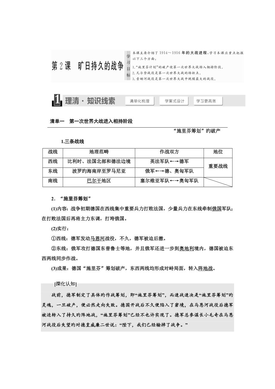 新課標三維人教歷史選修3 第一單元 第2課 曠日持久的戰(zhàn)爭_第1頁