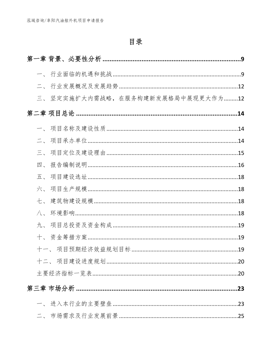 阜阳汽油舷外机项目申请报告_第1页