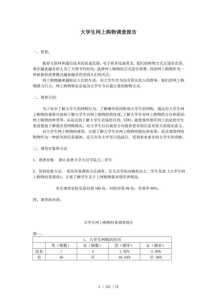 网上购物报告_第1页