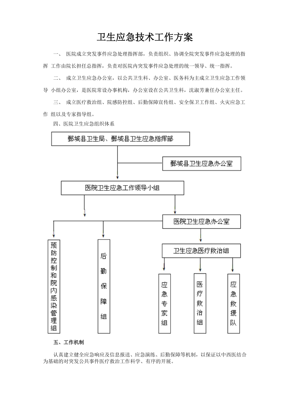 卫生应急技术工作方案_第1页