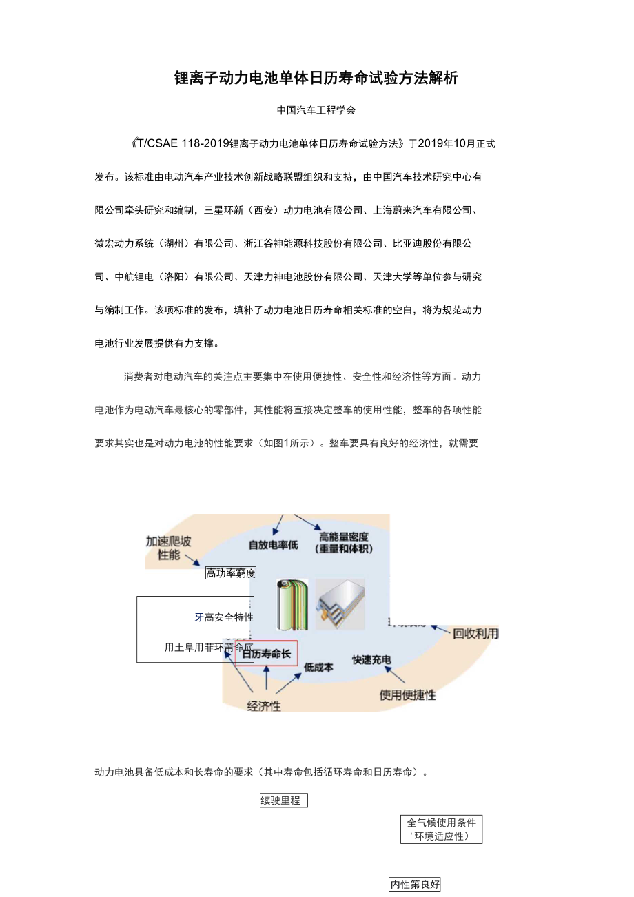 锂离子动力电池单体日历寿命试验方法解析_第1页