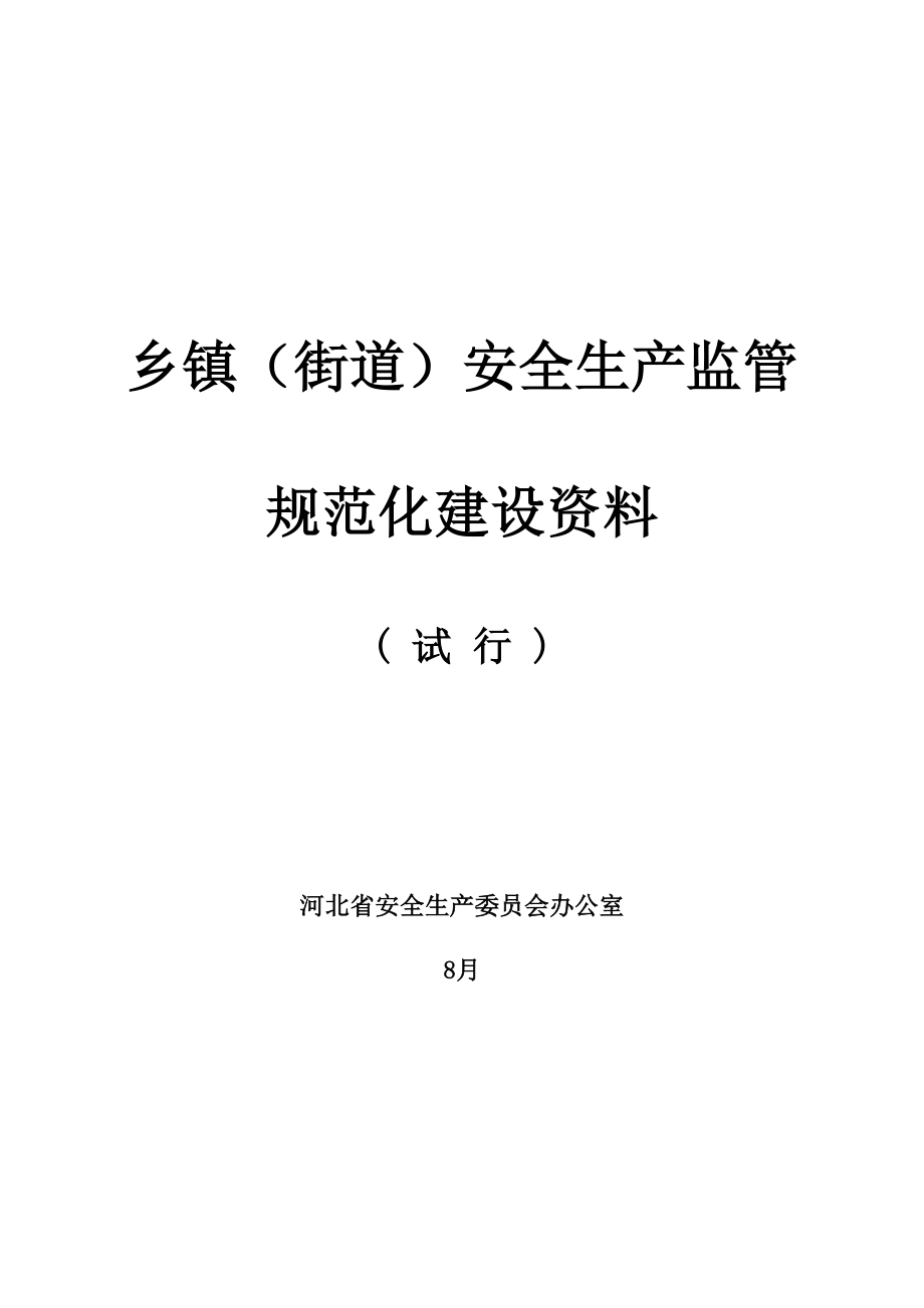 乡镇街道安全生产监管基础规范化建设_第1页