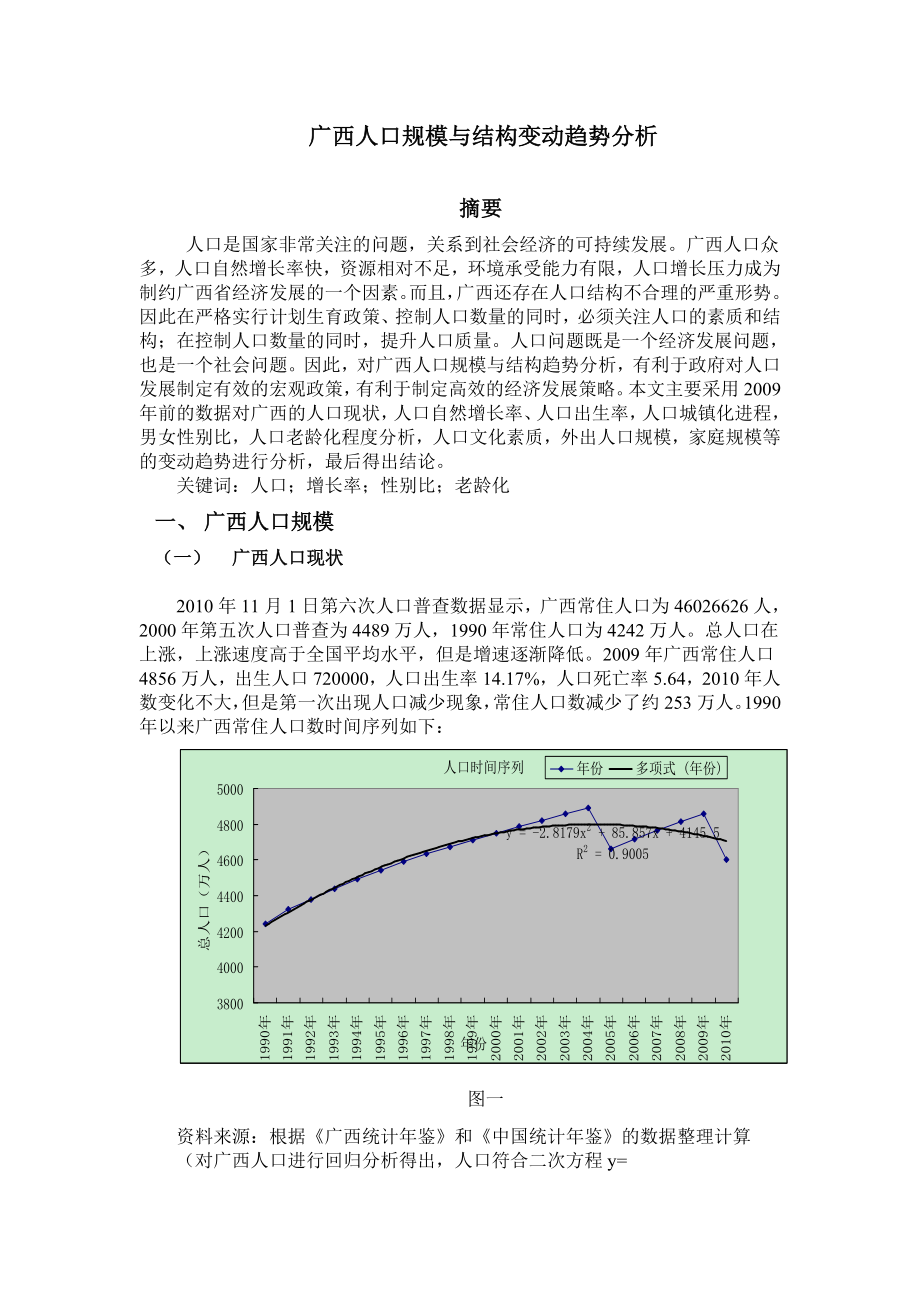 广西人口规模与结构变动趋势分析_第1页