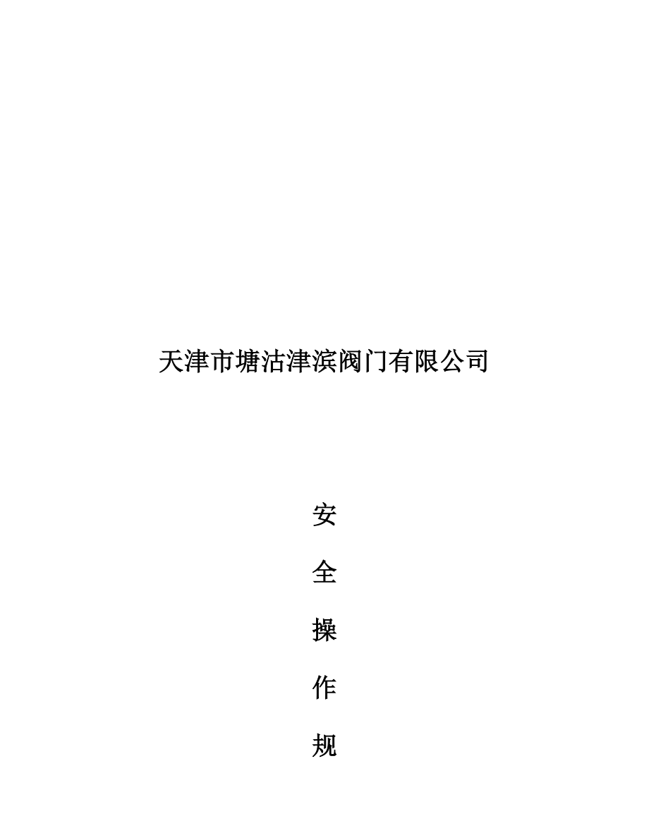 天津公司各人员安全操作专题规程_第1页