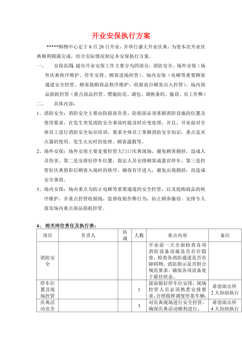 5份商城开业大典系列活动安保方案4_第1页