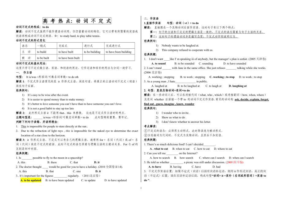 高考总复习不定式专题_第1页