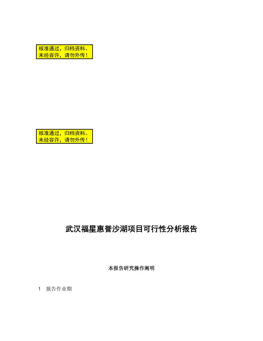 武汉福星惠誉沙湖项目可行分析报告_第1页