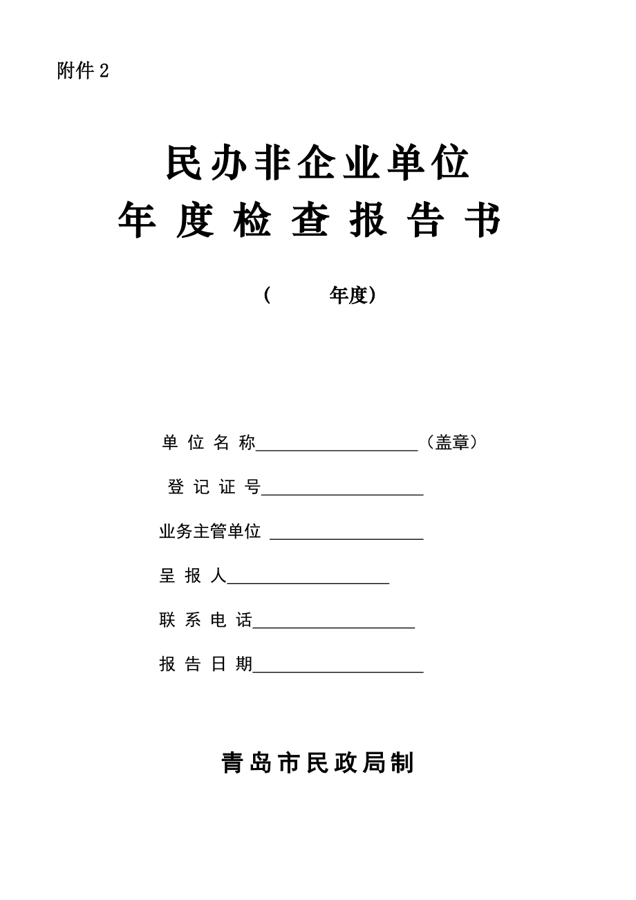 民办非企业单位年度检查报告书_第1页