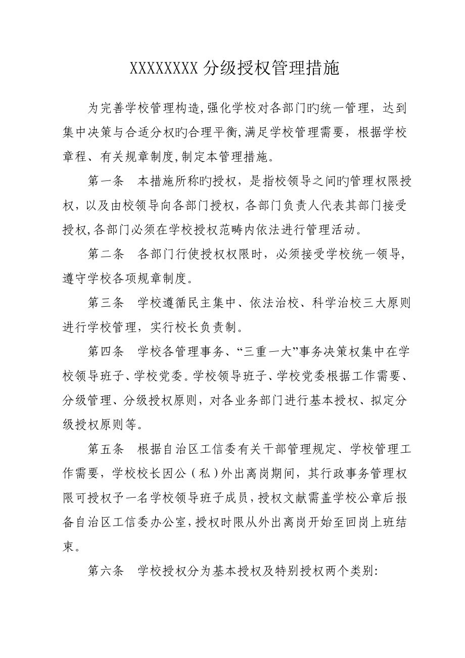 内控分级授权相关新版制度_第1页