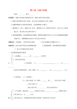 江蘇省南京市江寧區(qū)湯山初級中學八年級物理下冊力復(fù)習學案