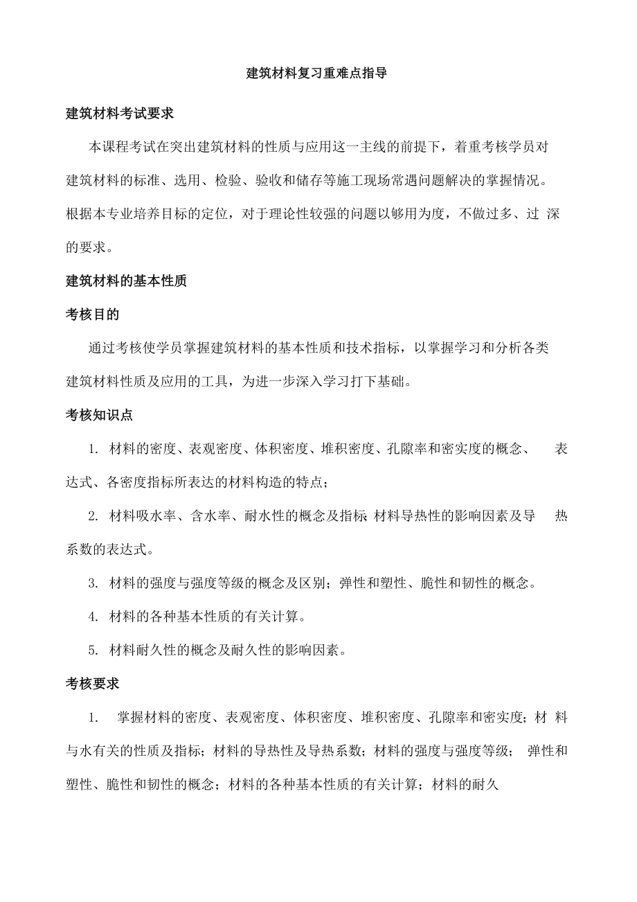 建筑材料复习重点_第1页