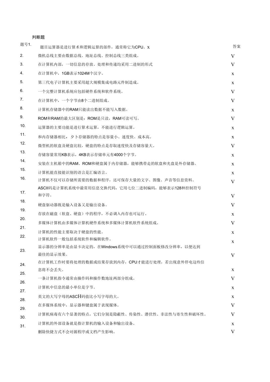 2019年推荐电大计算机综合复习资料_第1页
