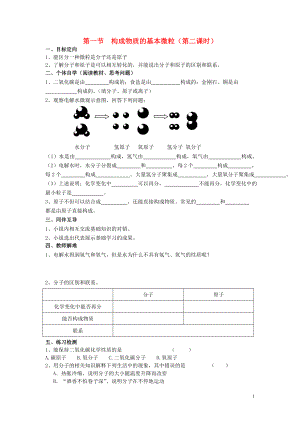 2018屆九年級化學(xué)上冊 第3章 物質(zhì)構(gòu)成的奧秘 第1節(jié) 構(gòu)成物質(zhì)的基本微粒導(dǎo)學(xué)案2（無答案） 滬教版