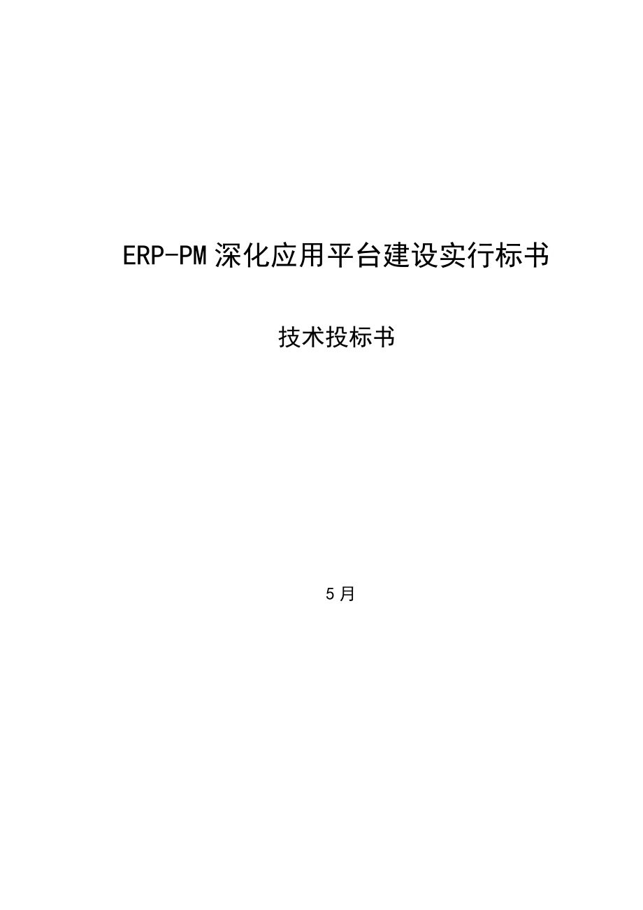 ERPPM深化应用平台建设实施重点技术投优秀标书_第1页