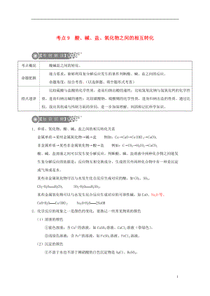 （廣東專版）2017年中考化學二輪復習 考點9 酸學案（無答案）