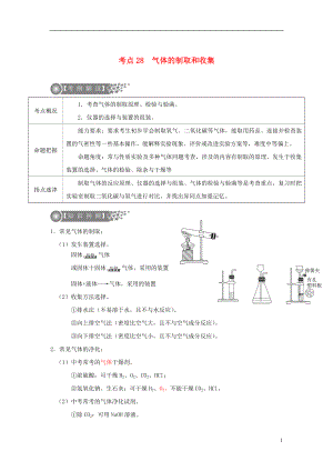 （廣東專版）2017年中考化學(xué)二輪復(fù)習(xí) 考點28 氣體的制取和收集學(xué)案（無答案）