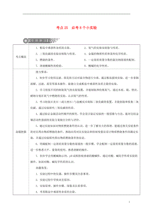 （廣東專版）2017年中考化學二輪復習 考點25 必考8個小實驗學案（無答案）