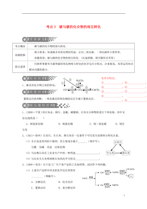 （廣東專版）2017年中考化學(xué)二輪復(fù)習(xí) 考點(diǎn)3 碳與碳的化合物的相互轉(zhuǎn)化學(xué)案（無(wú)答案）