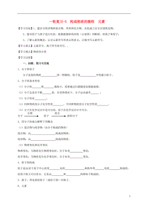 江蘇省揚州市高郵市車邏鎮(zhèn)2017屆中考化學一輪復習 5《構(gòu)成物質(zhì)的微粒 元素》學案（無答案） 滬教版