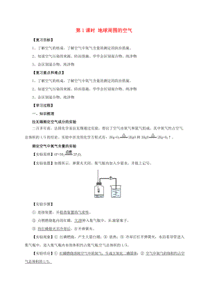 江蘇省蘇州市2017年中考化學(xué)一輪復(fù)習(xí) 第1課時(shí) 地球周圍的空氣導(dǎo)學(xué)案