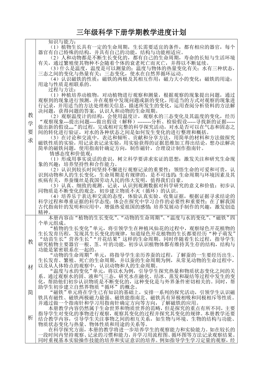 新教科版小学三年级科学下册教案全册_第1页