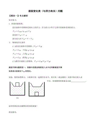 与浮力有关的液面变化类问题