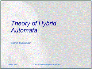 Theory-of-Hybrid-Automata：混合自动机理论课件