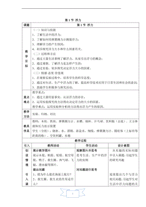 【教學(xué)設(shè)計(jì)二】第1節(jié)-浮力公開課教案教學(xué)設(shè)計(jì)課件