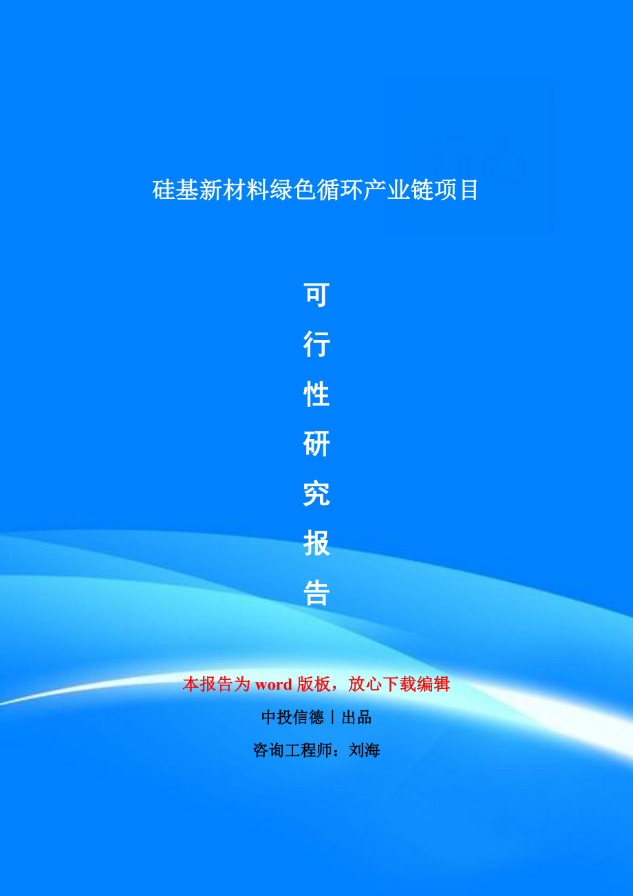 硅基新材料绿色循环产业链项目可行性研究报告模版_第1页