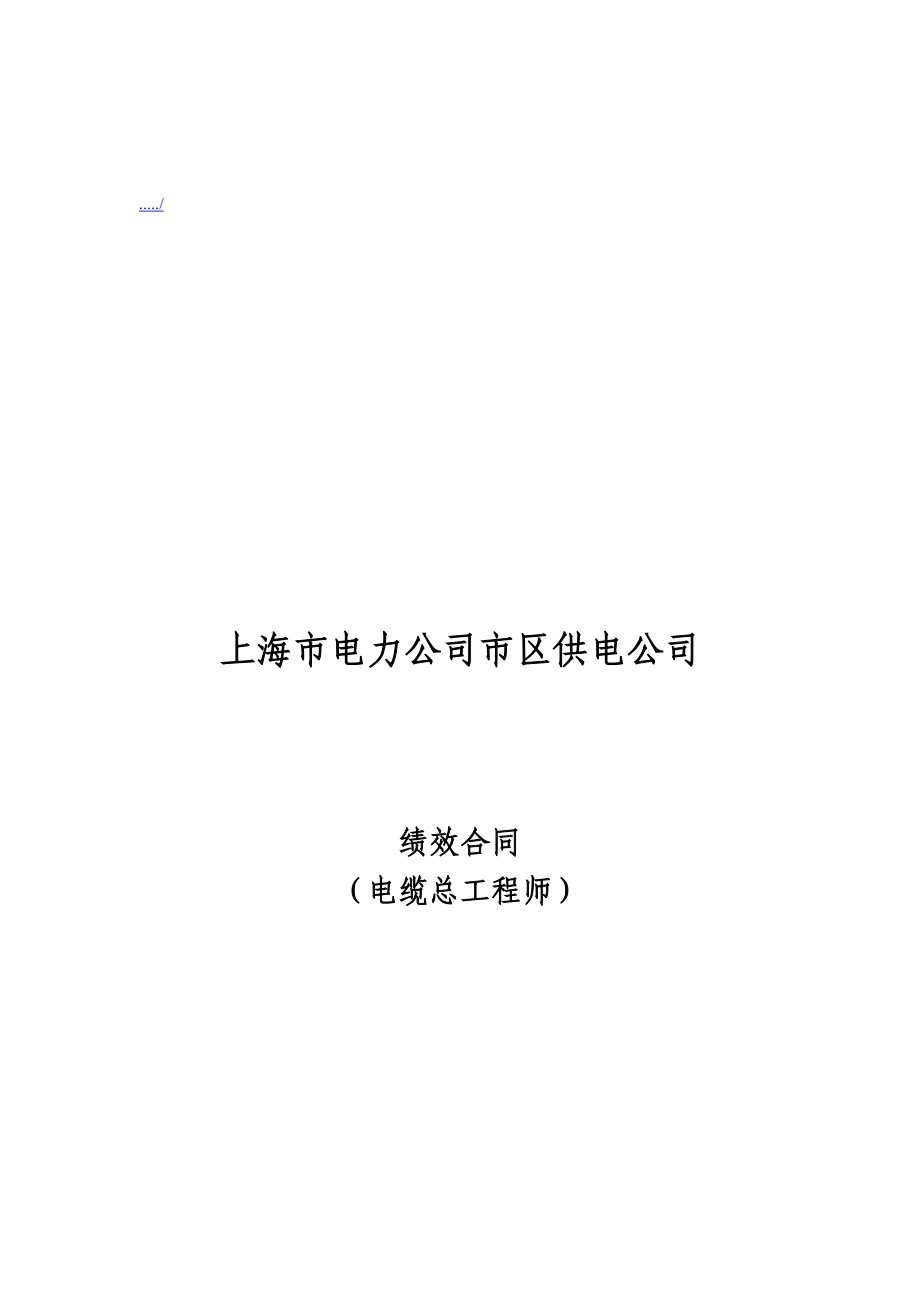 上海市电力公司市区供电公司绩效合同文本_第1页