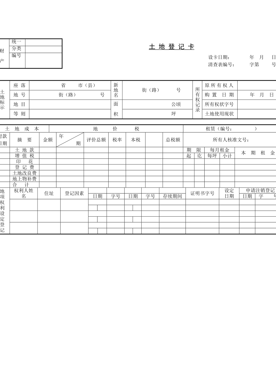 企业土地登记卡_第1页