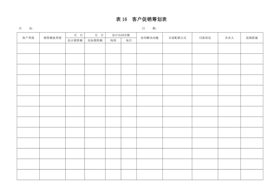 企业客户促销计划表(doc 2)_第1页