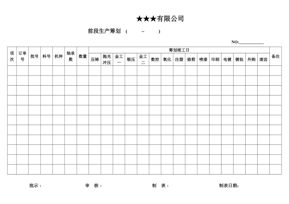 公司前段生产计划管理范本_第1页