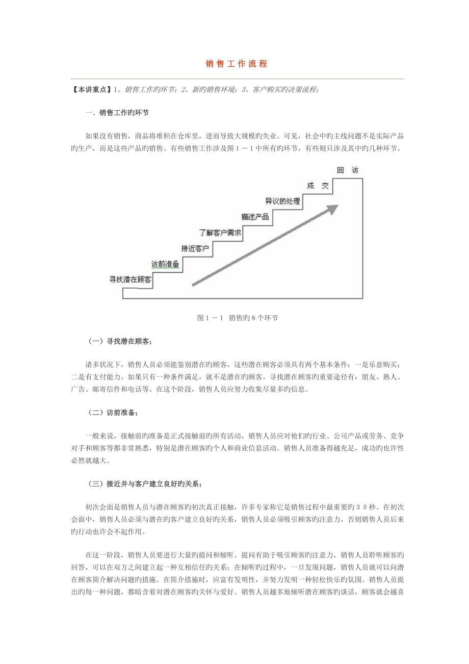 客户销售工作的步骤与流程K_第1页