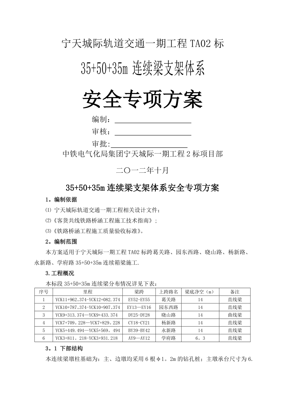 连续梁贝雷支架施工方案_第1页