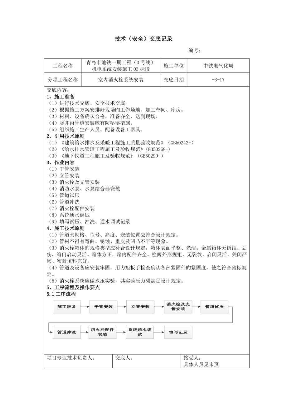 室内消火栓系统安装技术交底_第1页