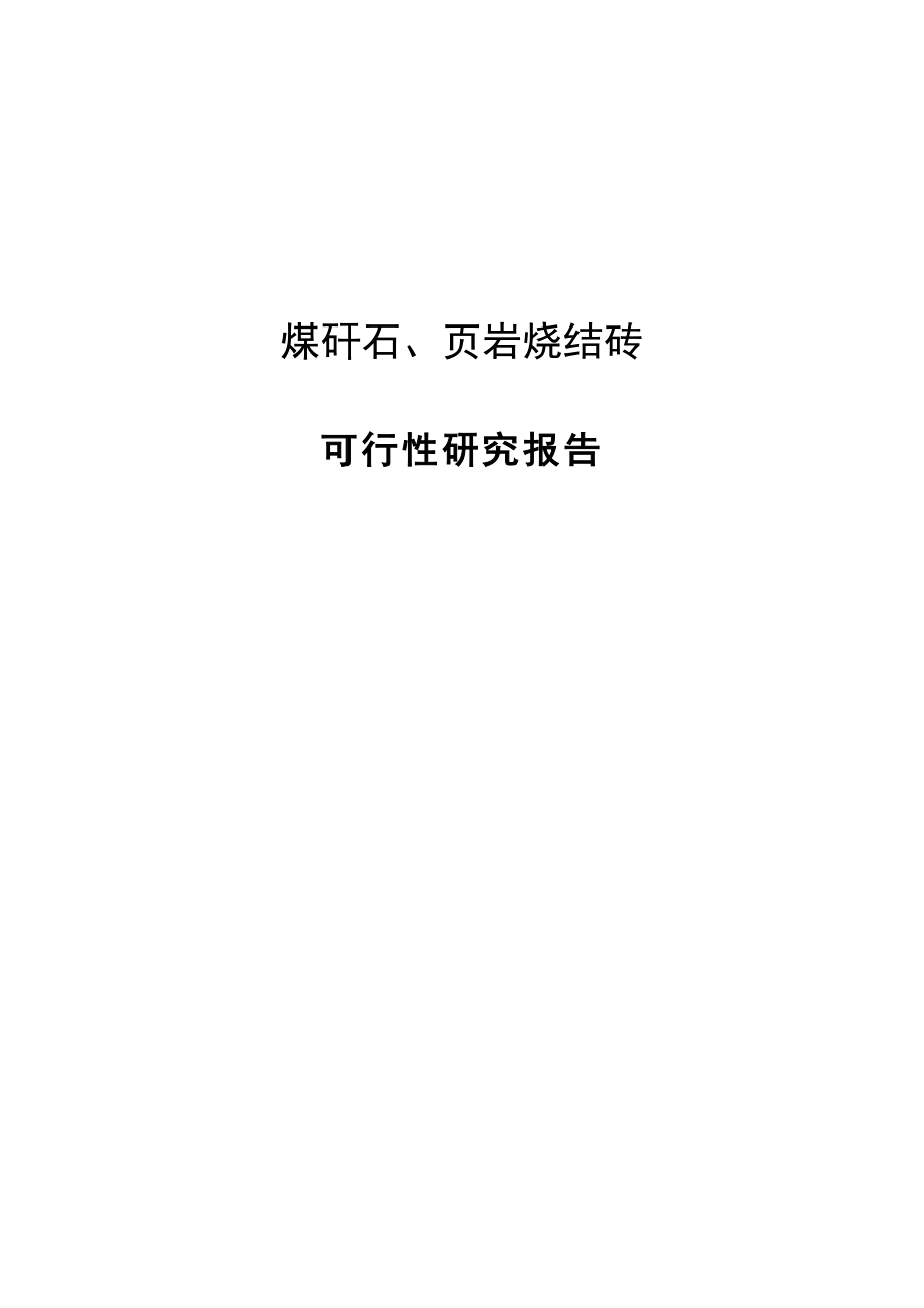 煤矸石、岩烧结砖项目可行研究报告_第1页