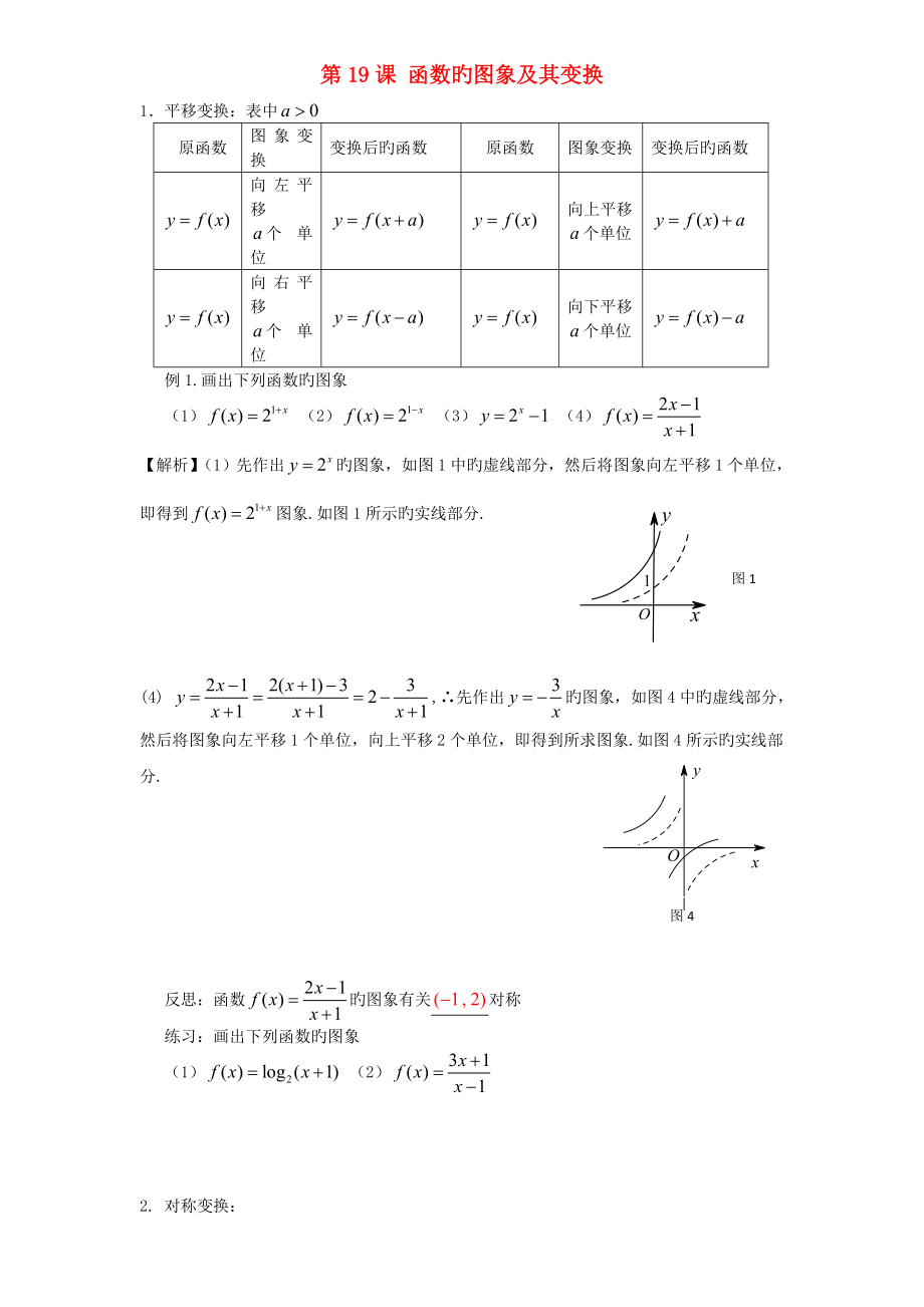 高考数学一轮复习函数第19课函数的图象及其变换练习(含解析)文_第1页
