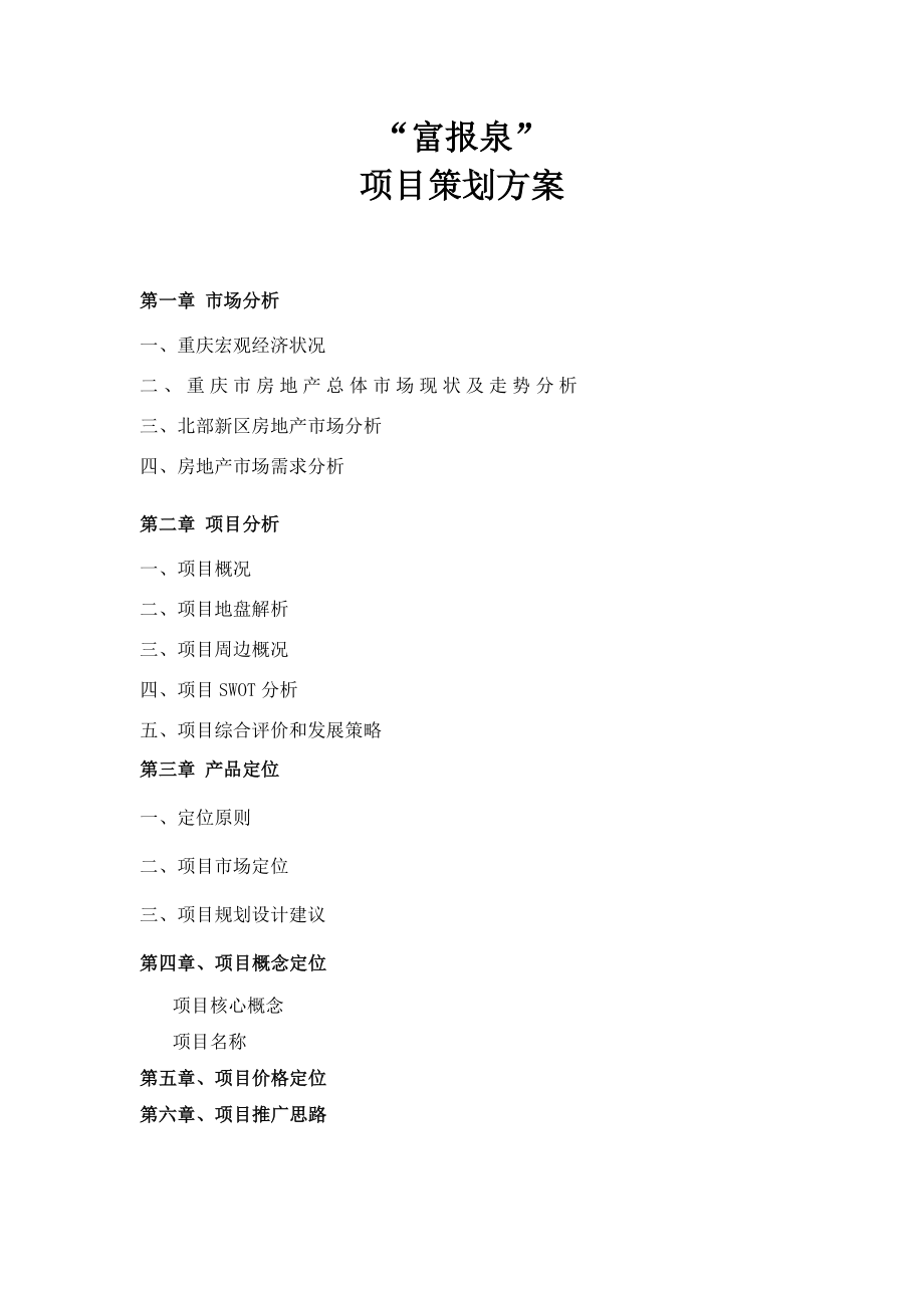 重庆富报泉项目策划方案_第1页