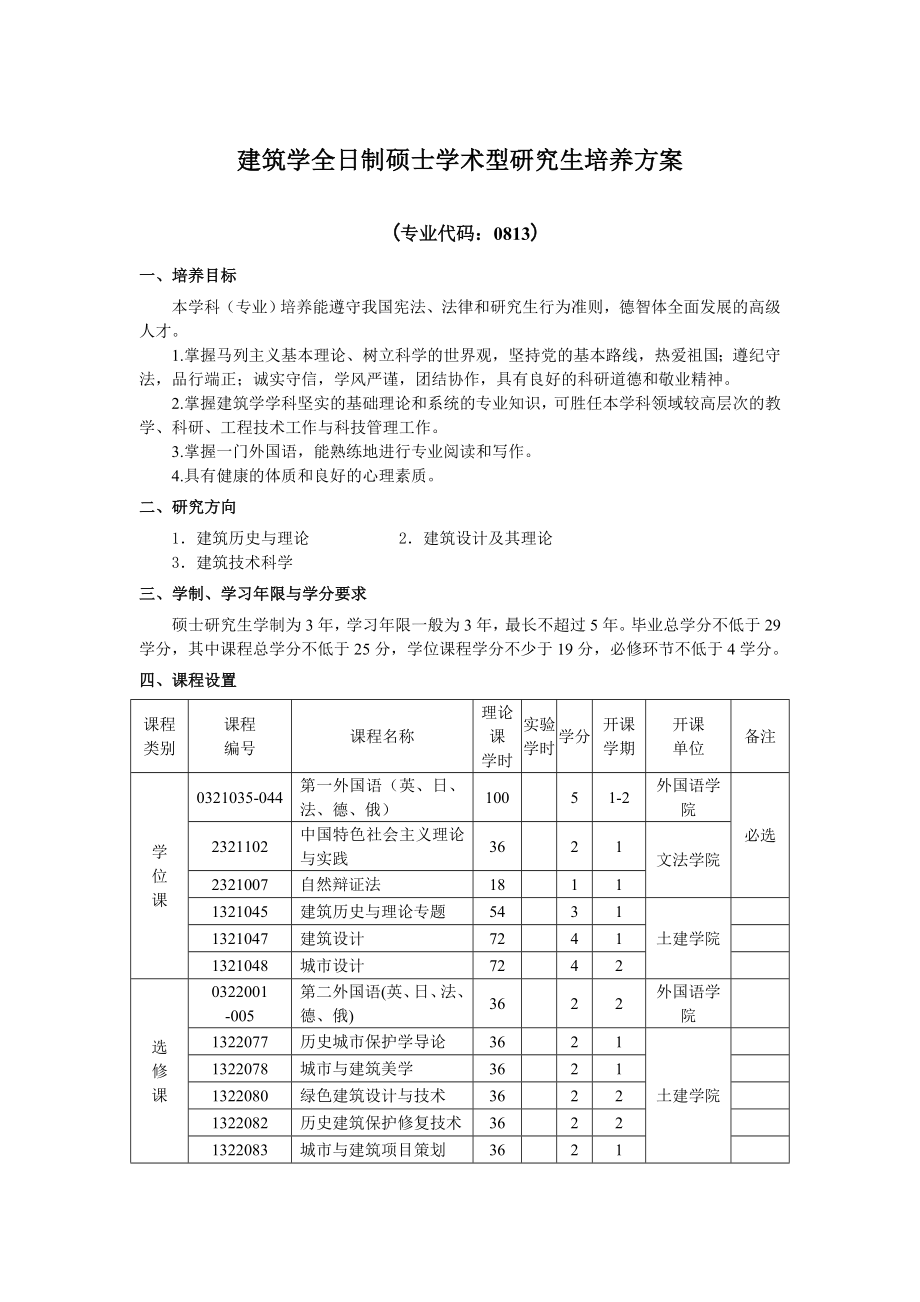 武汉理工大学全日制硕士学术型研究生培养方案_第1页