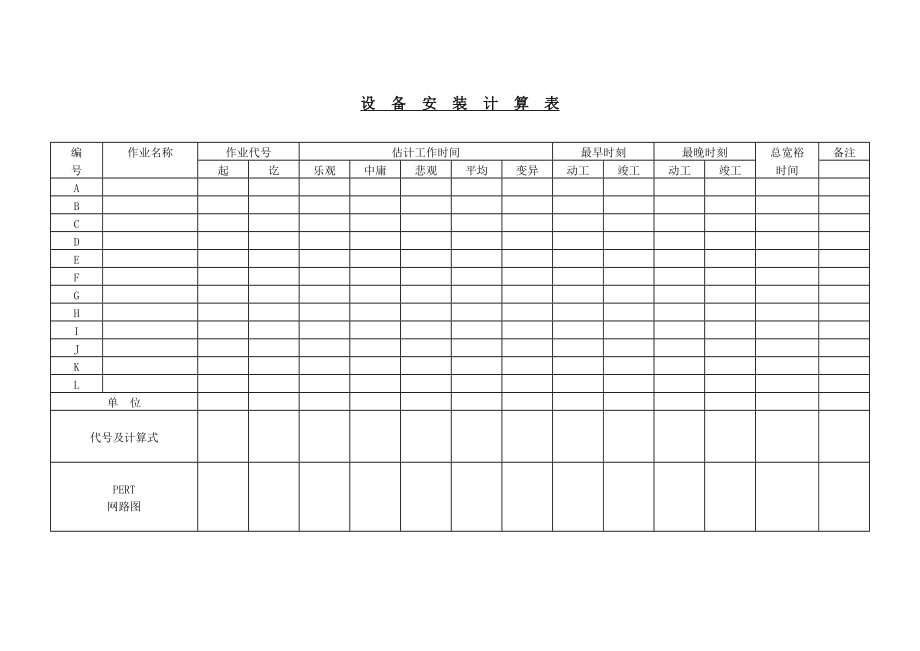 生产设备安装计算表_第1页