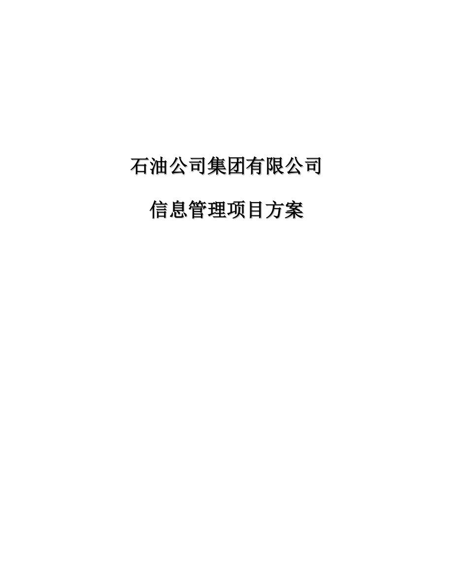 石企有限公司信息管理专项项目专题方案_第1页