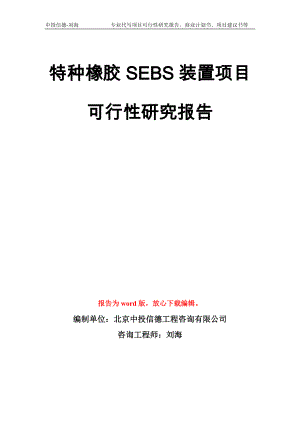 特种橡胶SEBS装置项目可行性研究报告模板