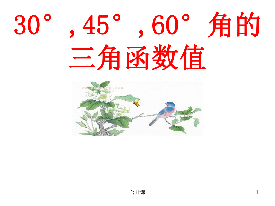 30°,45°,60°角的三角函數(shù)值【上課材料】_第1頁