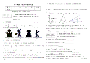 人教版初二数学上册期末模拟试卷及答案