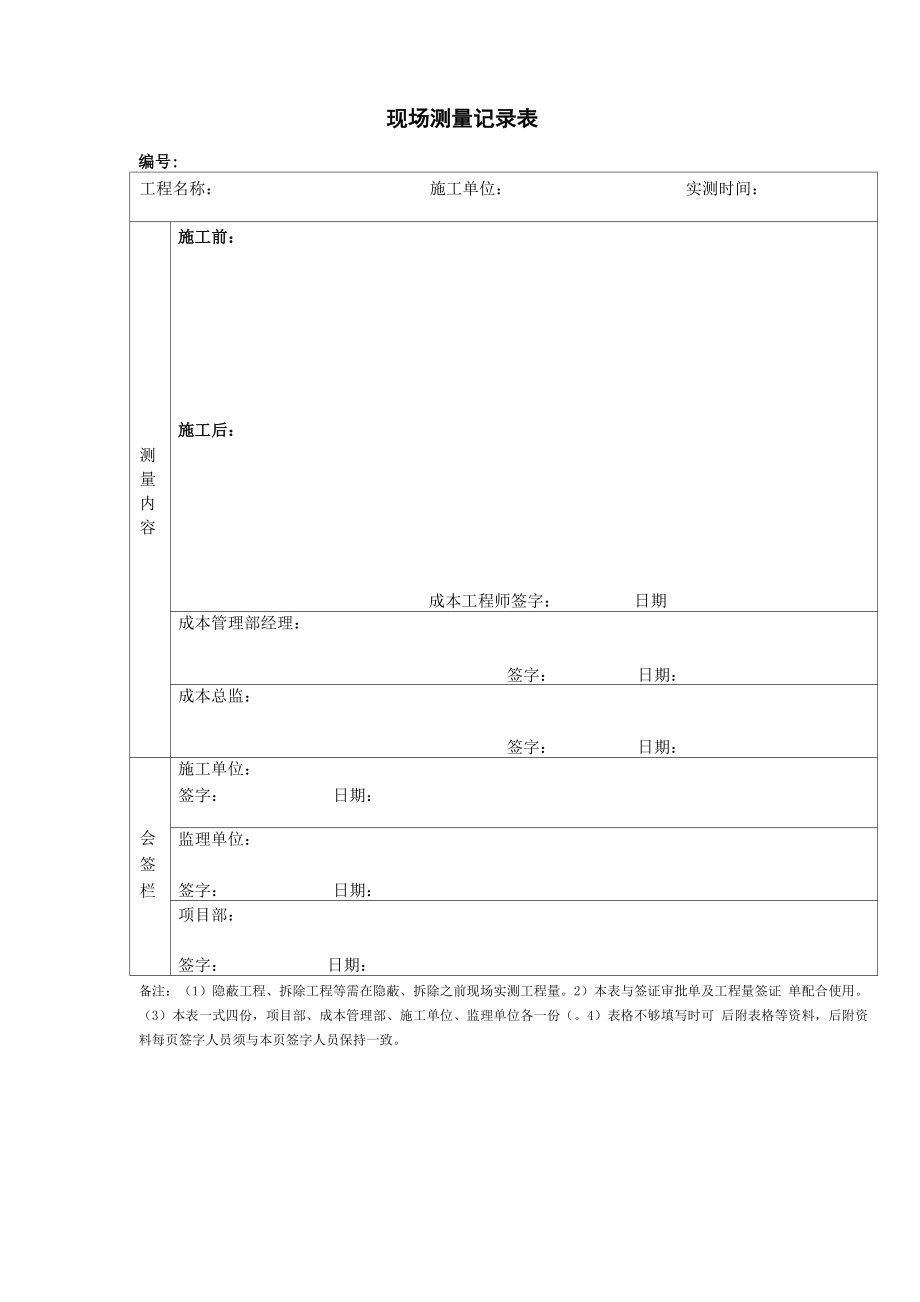 现场测量记录表_第1页