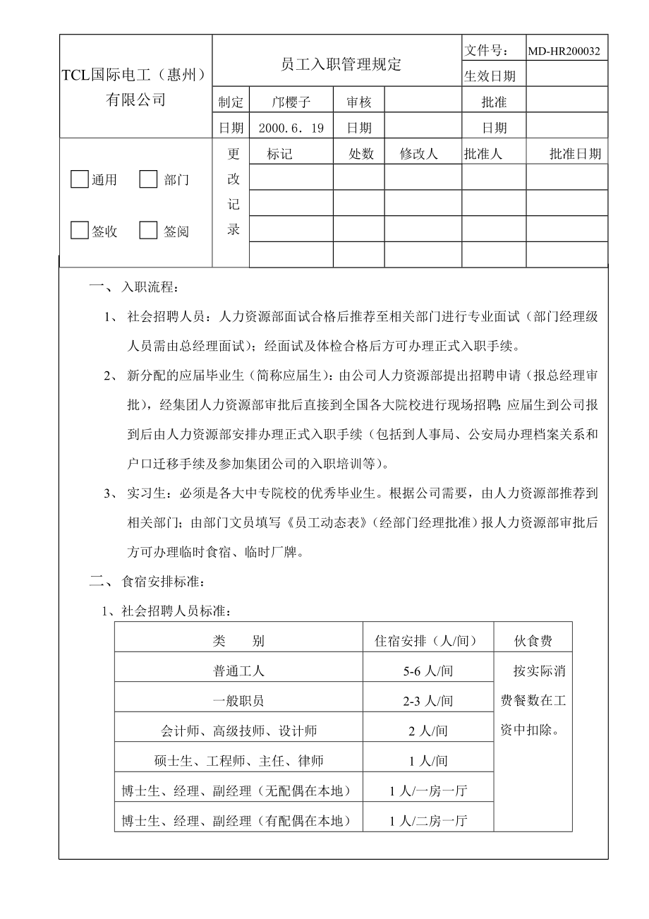 面试入职管理规定_第1页