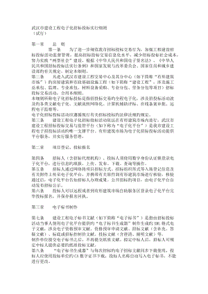 武汉市建设工程电子化招标投标实施细则