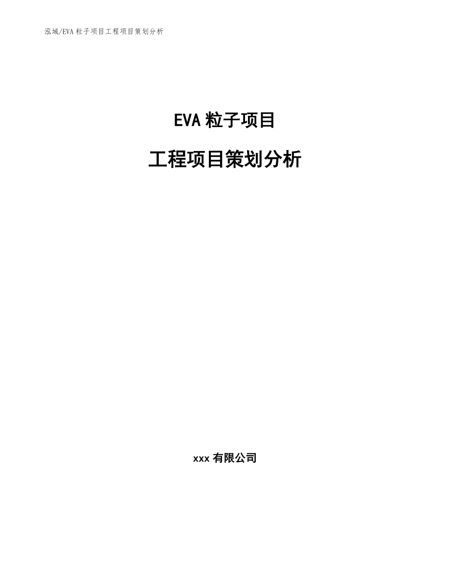 EVA粒子项目工程项目策划分析【范文】_第1页