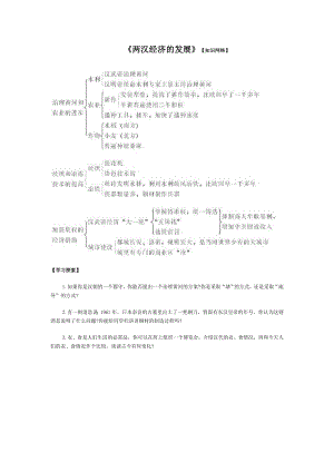 《兩漢經(jīng)濟(jì)的發(fā)展》【知識網(wǎng)絡(luò)】